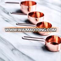 4pcs Copper plating Kitchen Stainless Steel 430 4Pcs Suit Water Food Oil Flour Measuring Cup